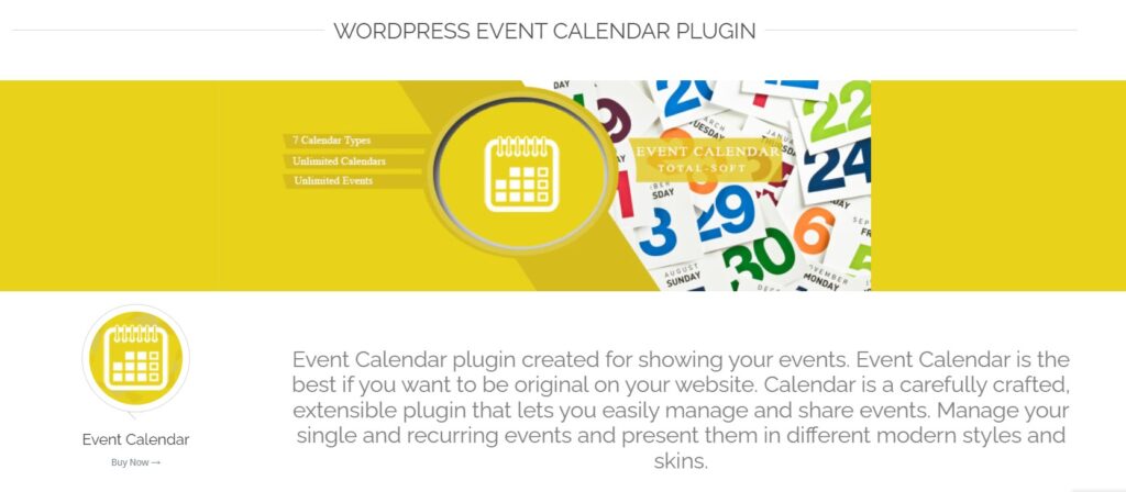 Event Calendar plugin