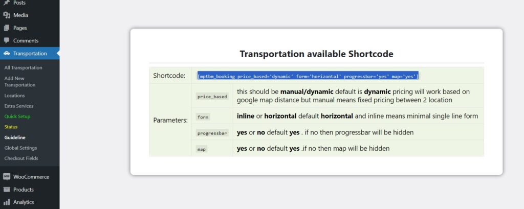 short code of distance as map from eCab