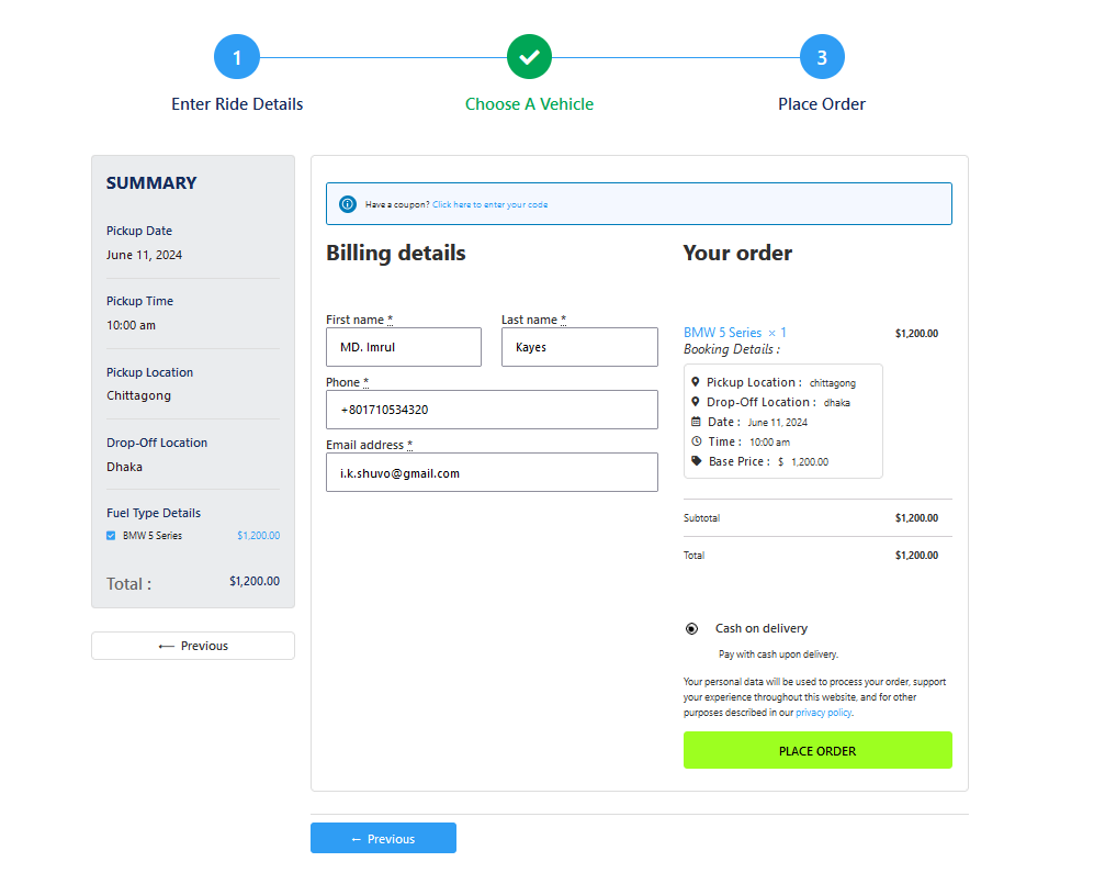 fixed price order view