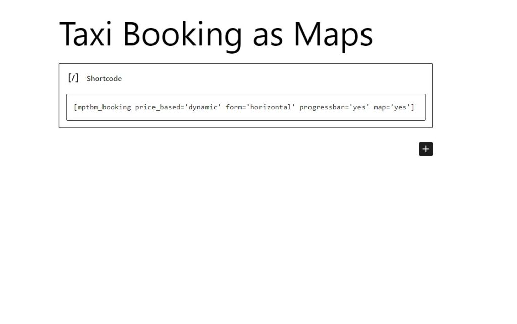 paste shortcode of distance as maps booking