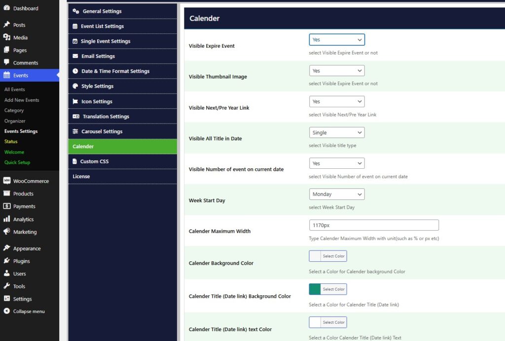 How to Add a Calendar in WooCommerce Event Management Website 58