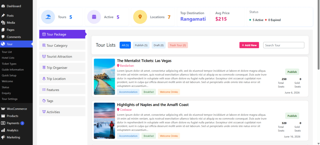How to Create Tours and Travels Website with WooCommerce Tour Booking Plugin 1