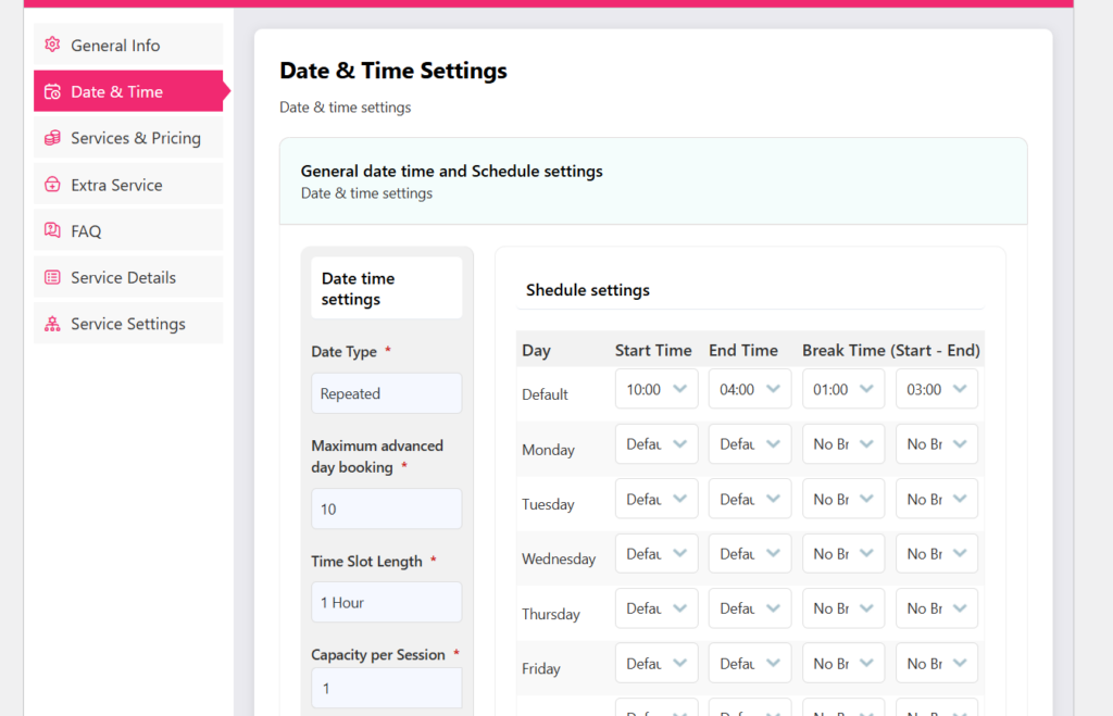 date and time repeated particular