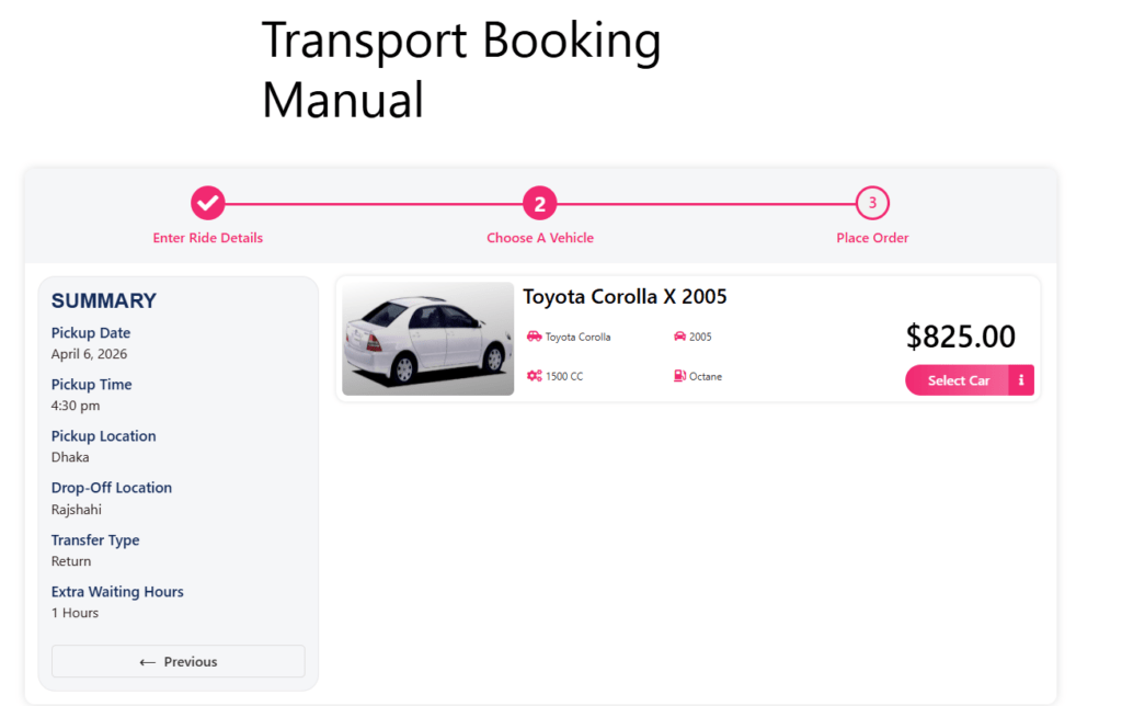 A Guide to Building a Taxi Cab Booking System In WordPress 16 transport price