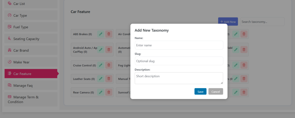 add taxonomy