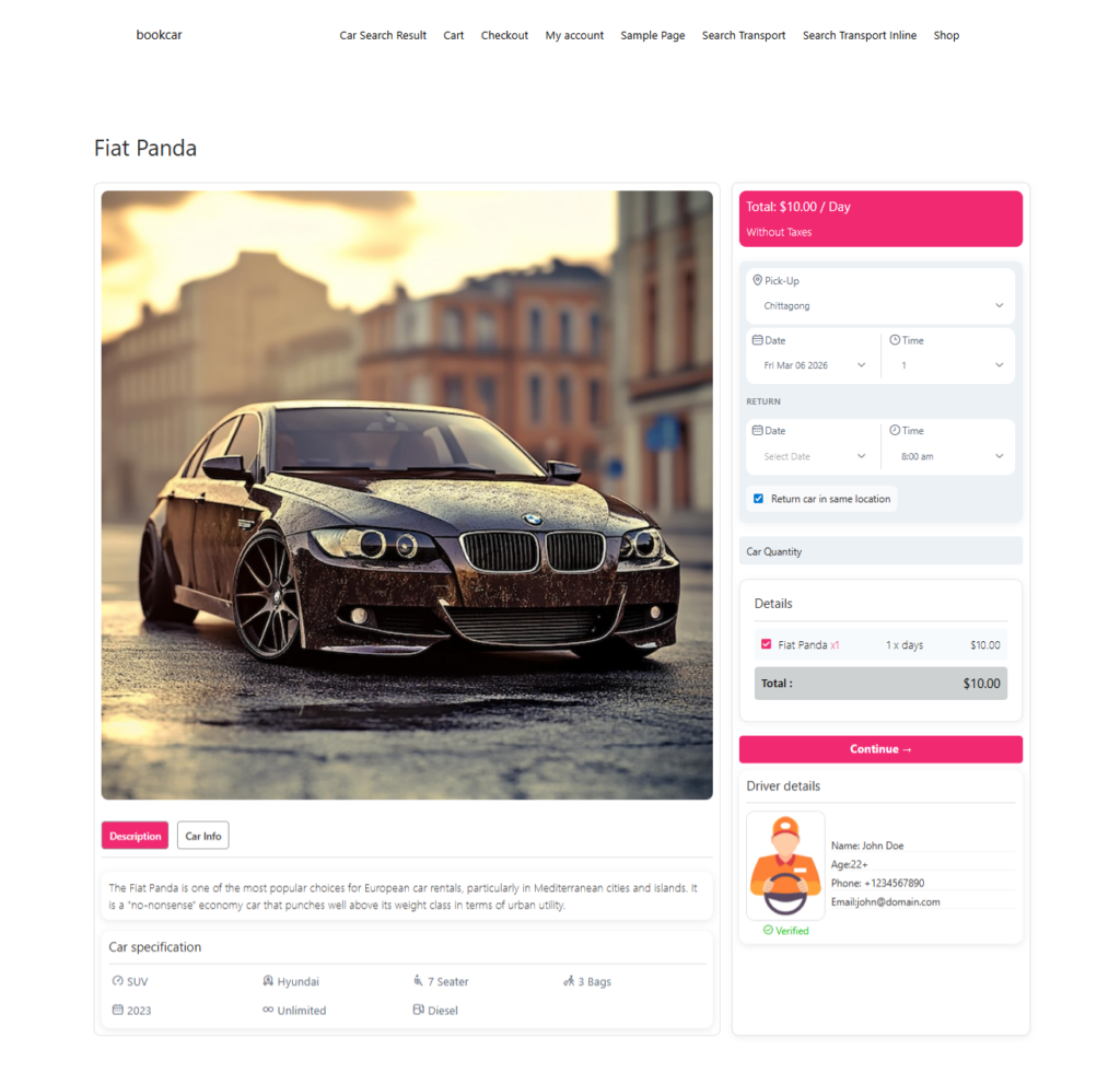 CONFIRM CAR BOOKING
