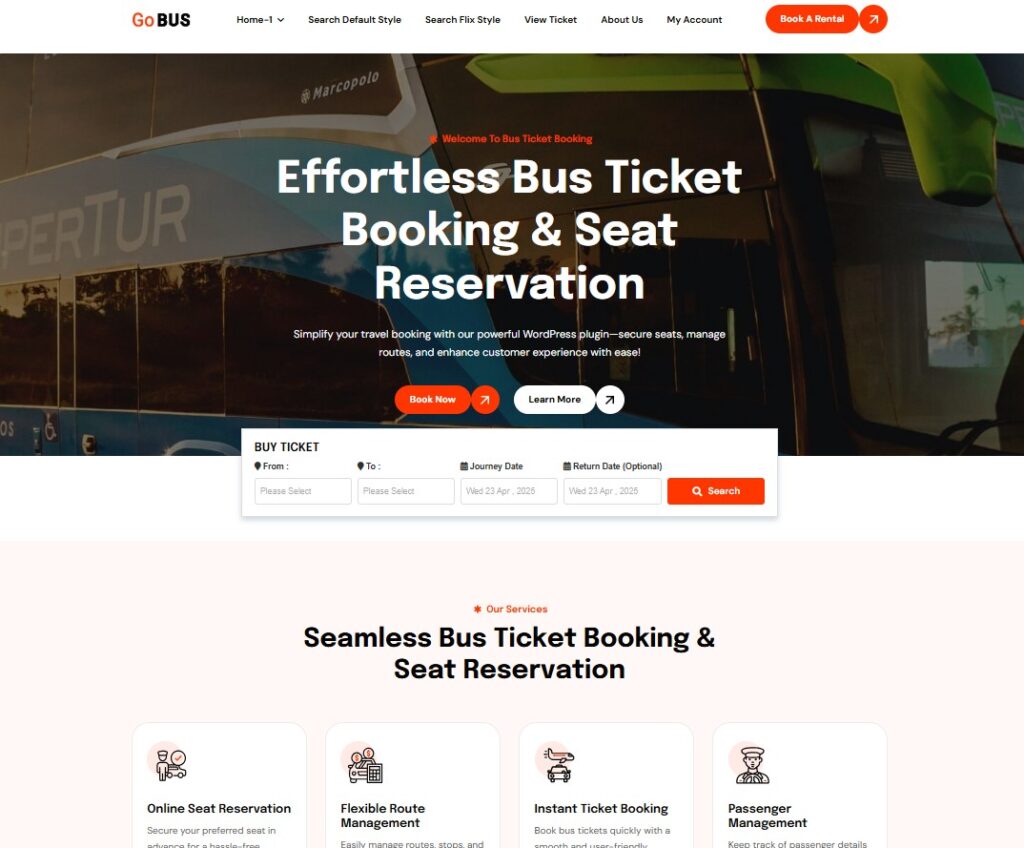 How to Install Bahon Theme: Complete WordPress Bus Theme for Transport Website 10 bahon demo