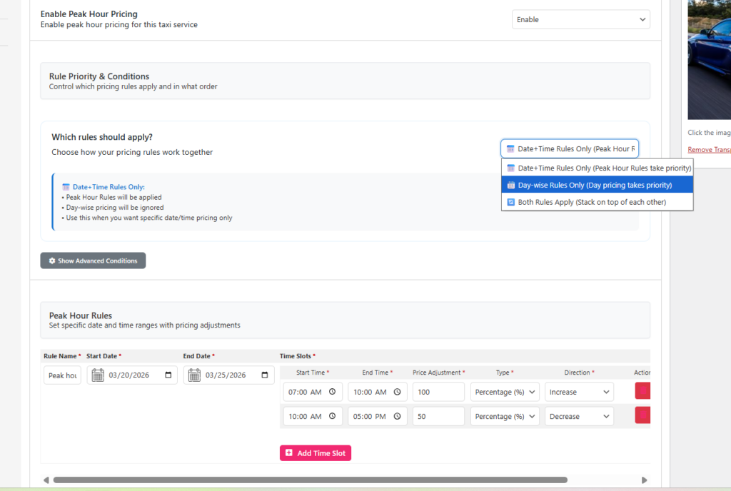 selecr day wise backend