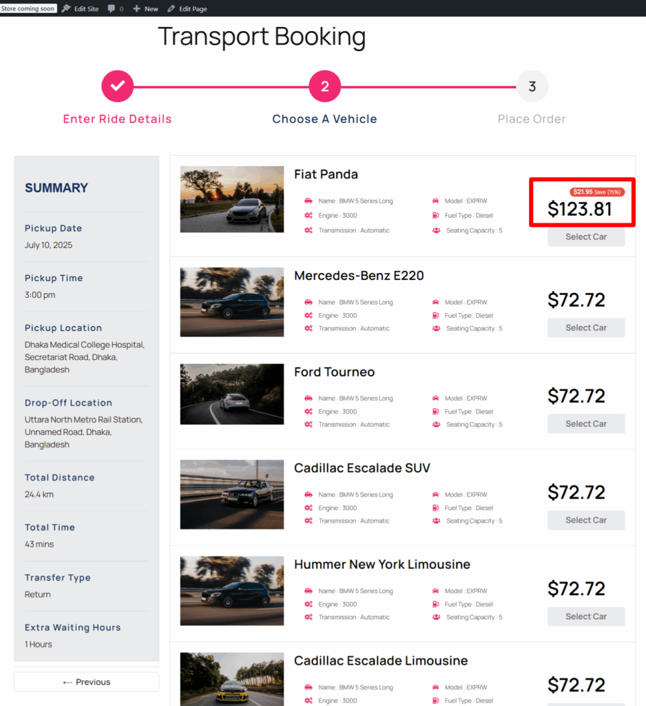 How to Use Distance Tier Pricing in the eCab Taxi Booking WordPress Plugin 20
