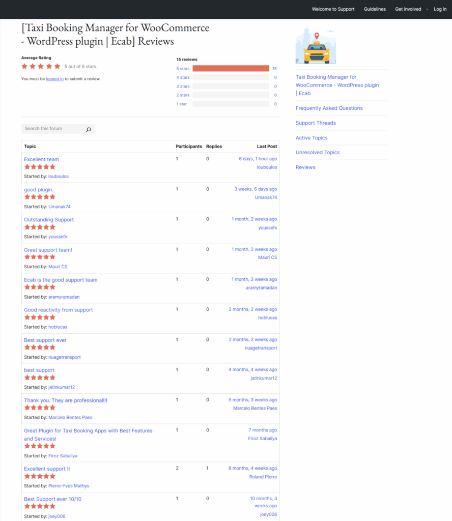 eCab support review