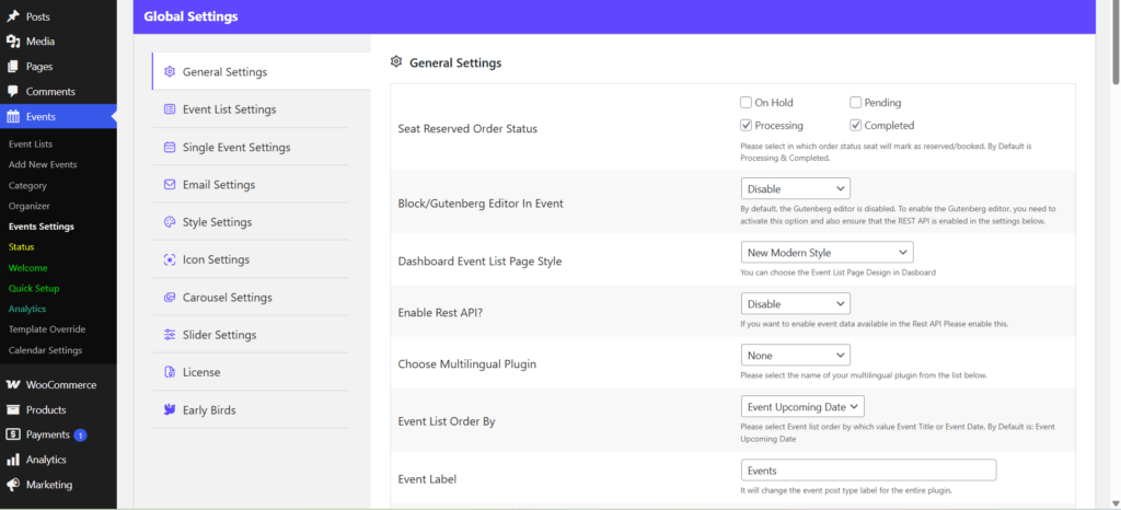 How to Create a Seminar Booking System Using WordPress Event Booking Plugin 4 settings