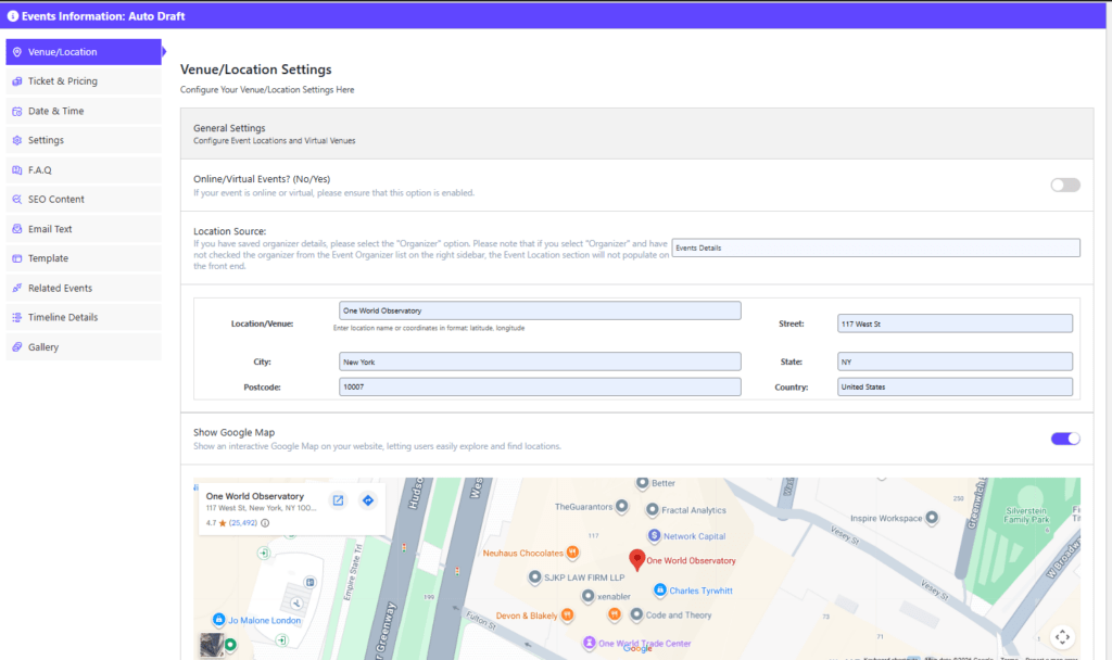How to Create a Seminar Booking System Using WordPress Event Booking Plugin 8 location
