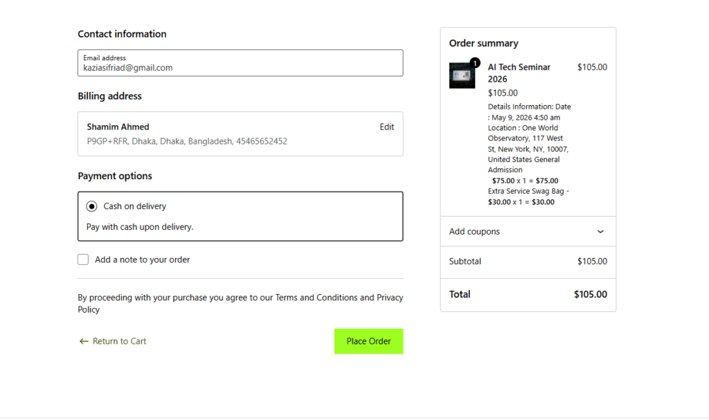 How to Create a Seminar Booking System Using WordPress Event Booking Plugin 16 cart