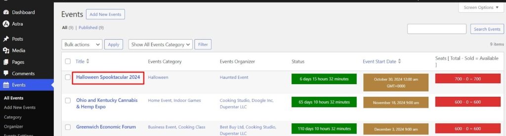 preview your new event