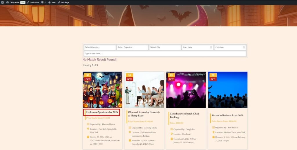 publish event