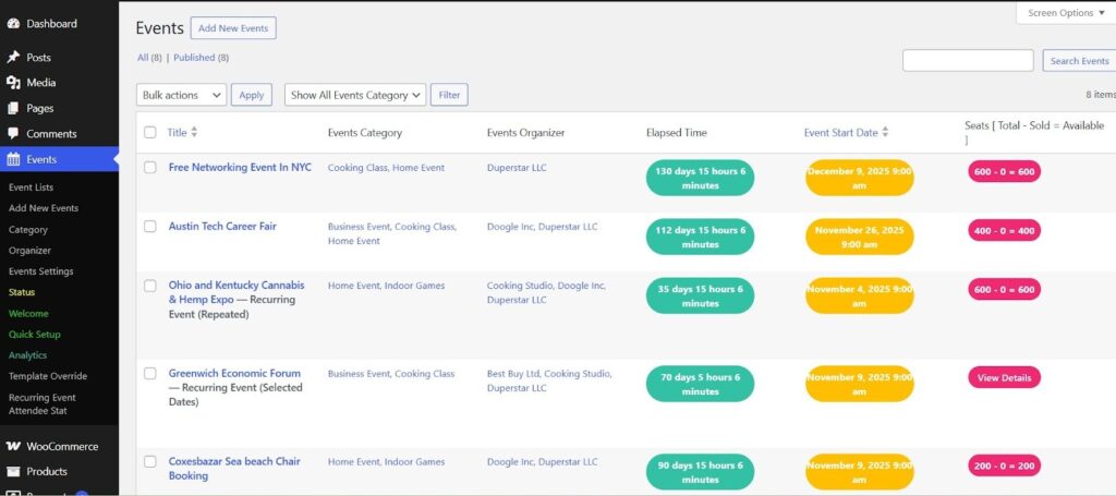 create events