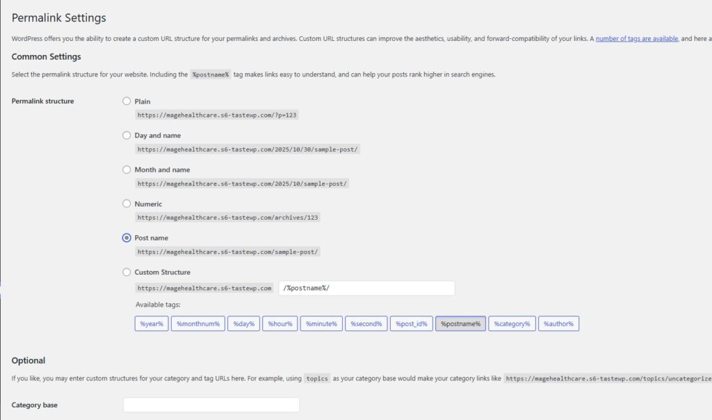 select post permalinks