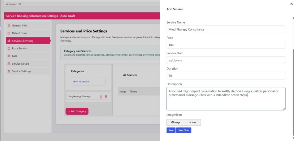 description of service