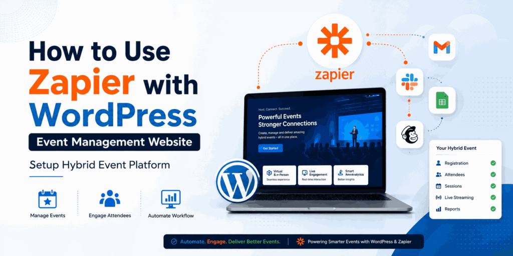 How to Use Zapier with WordPress Event Management Website : Setup Hybrid Event Platform
