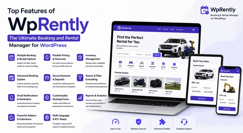 Top Features of WpRently: The Ultimate Booking and Rental Manager for WordPress