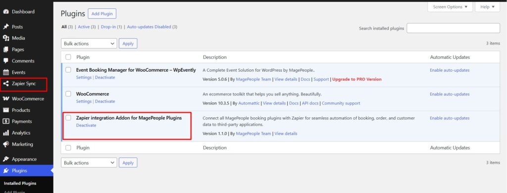 activate zapier integration