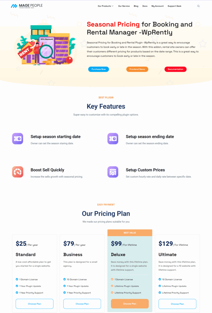 seasonal price addon wprently