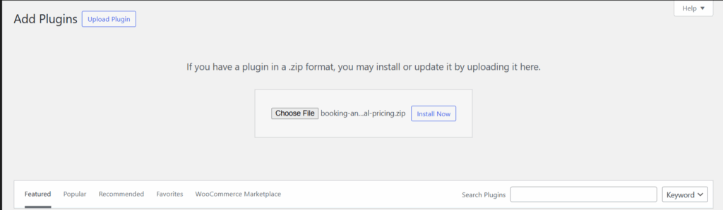 upload seasonal pricing addon