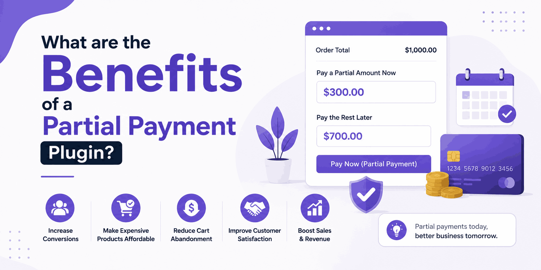 What are the benefits of a Partial payment plugin?