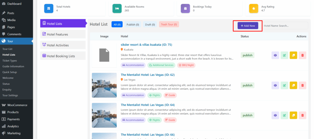 add new hotel