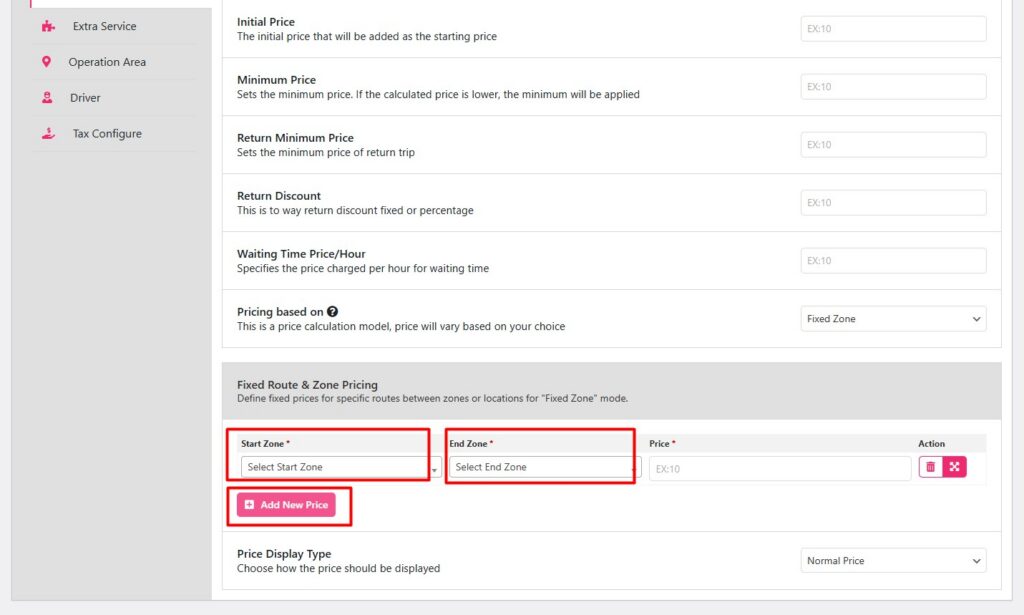 How to use Single Operation Areas and Fixed Zone Pricing in eCab Taxi 7 fixed route zone