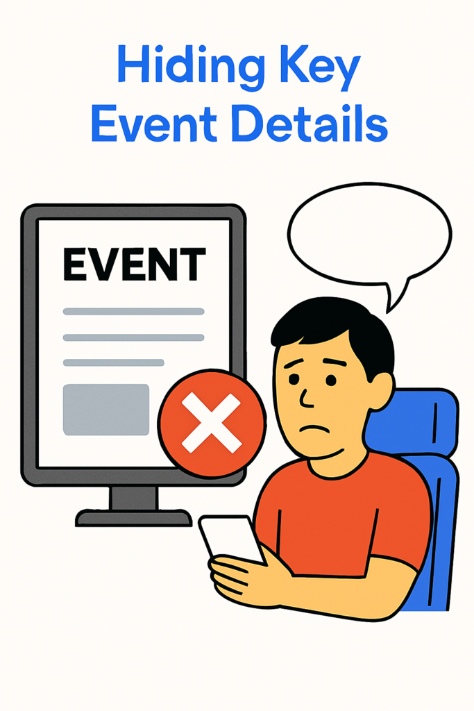Common Mistakes in Event Booking Websites and How to Fix Them 6 Hiding Key Event Details