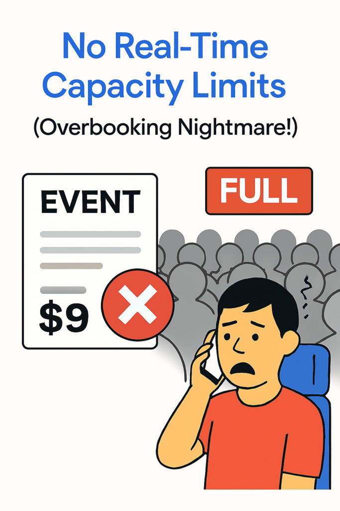 Common Mistakes in Event Booking Websites and How to Fix Them 4 No Real-Time Capacity Limits (Overbooking Nightmare!)