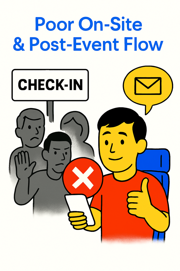 Common Mistakes in Event Booking Websites and How to Fix Them 9 Poor On-Site & Post-Event Flow