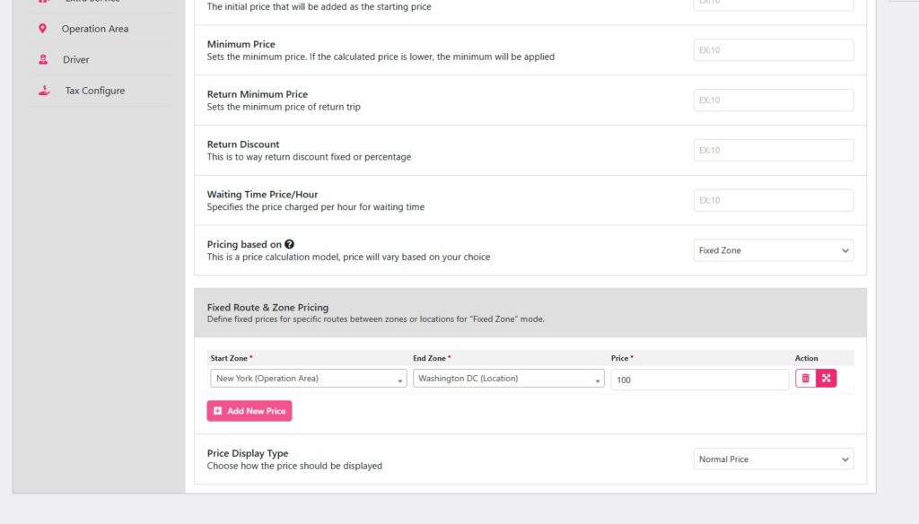 How to use Single Operation Areas and Fixed Zone Pricing in eCab Taxi 9 Add price fixed zone pickup