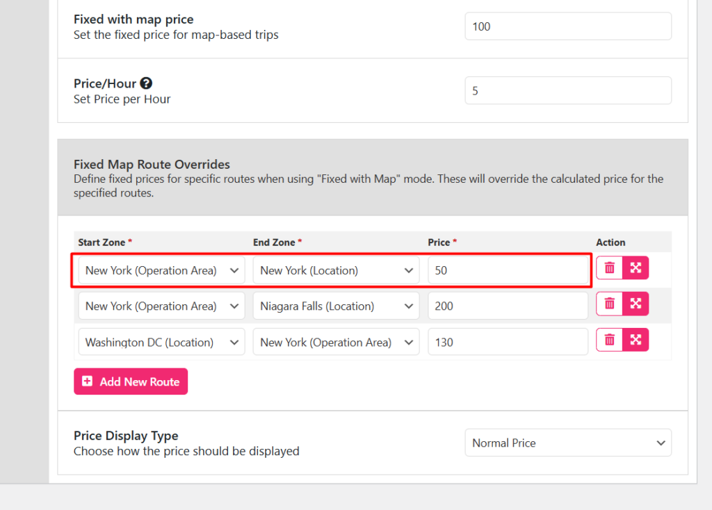 How to use Single Operation Areas and Fixed Zone Pricing in eCab Taxi 24 both in price for operation area and drop off as pinpointed location