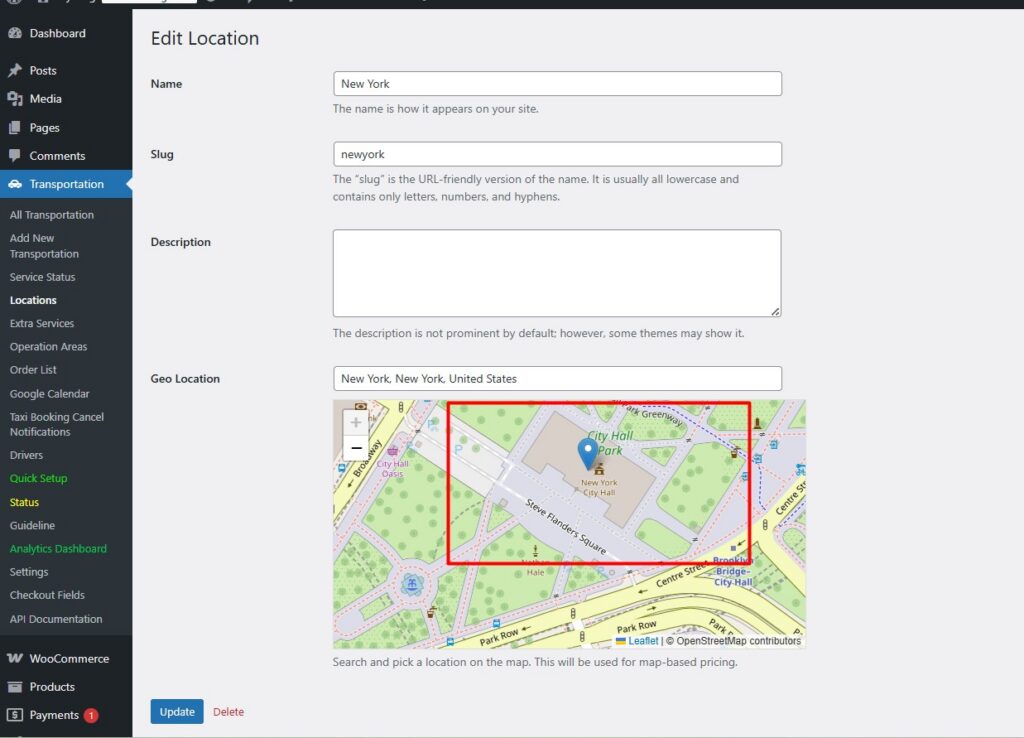 How to use Single Operation Areas and Fixed Zone Pricing in eCab Taxi 20 pinpointed geo location