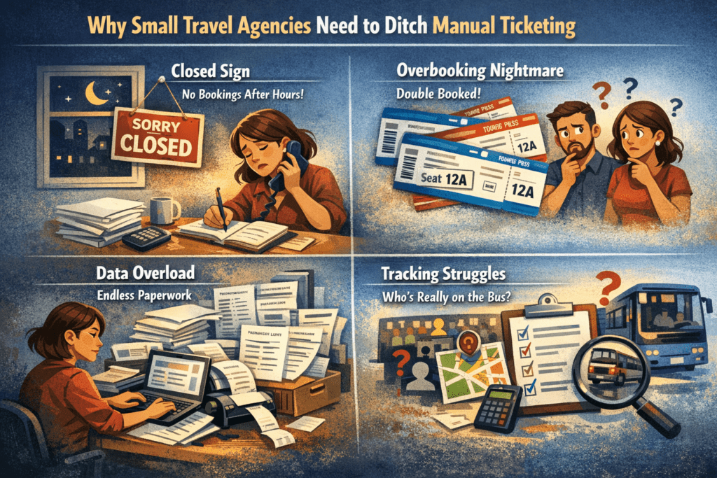 How Small Travel Agencies Can Use WpBusTicketly to Automate Ticket Sales 1 Why Small Travel Agencies Need to Ditch Manual Ticketing