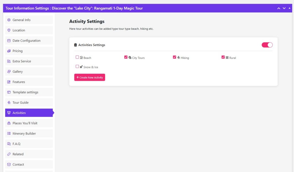 activity option