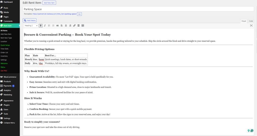 Manage Parking Space Rentals Effortlessly with WpRently Plugin 9