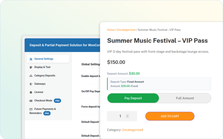 Deposit & Partial Payment for WooCommerce Pro — WpDepositly