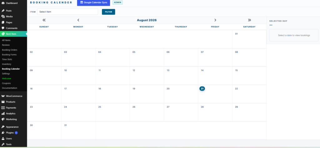 Booking Calendar