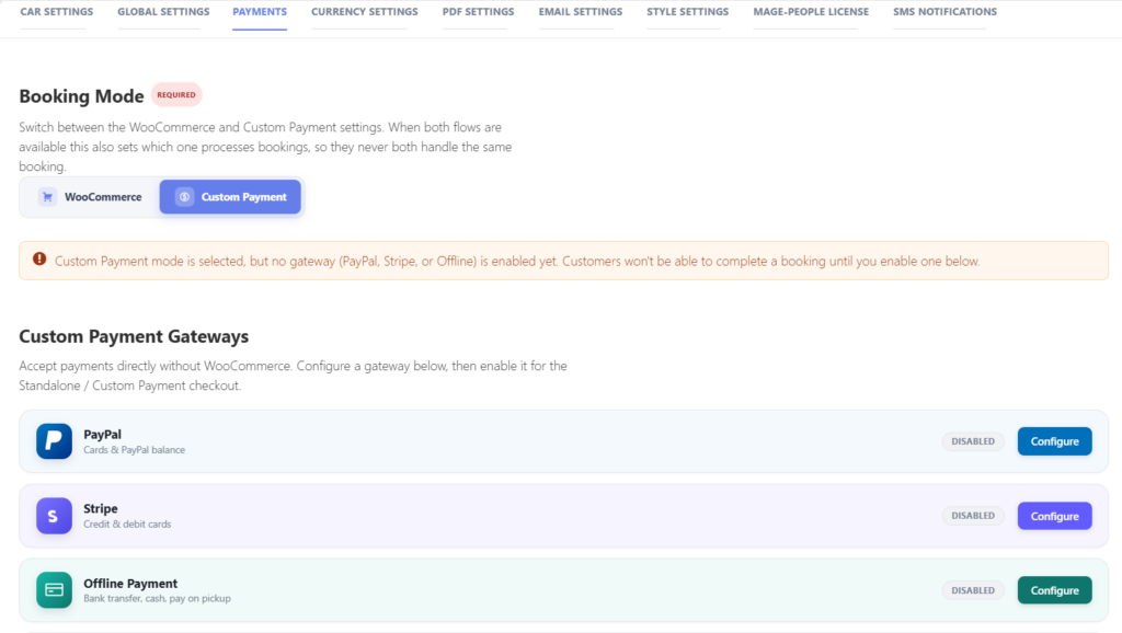 What's New in WpCarRently: Multi-Branch, Analytics & Google Reviews 7 payments car rental