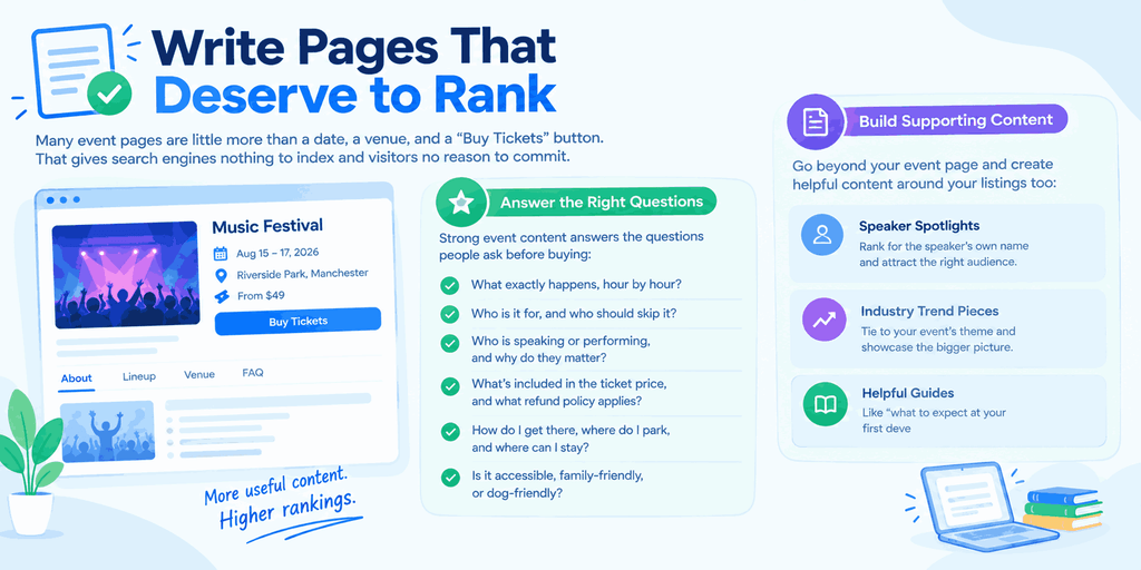 Event Pages That Deserve to Rank by writing