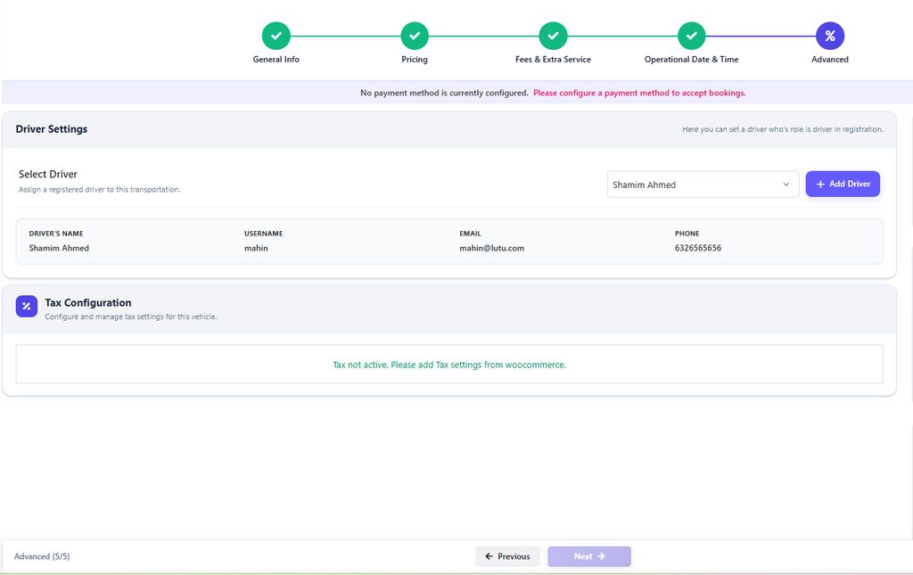 eCab Driver assign