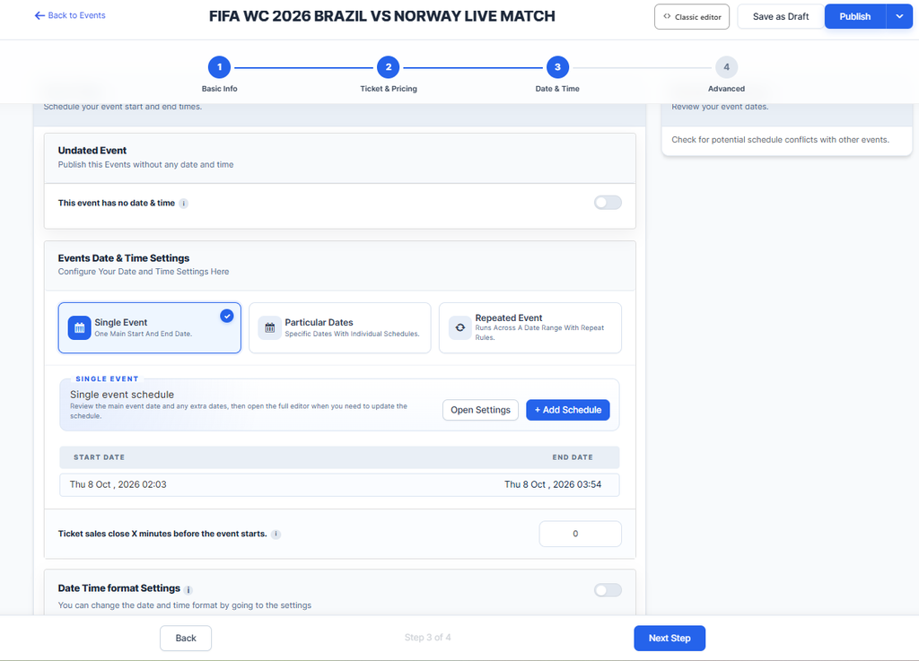 How to Sell Event Tickets From WordPress (Full Guide) 4 date