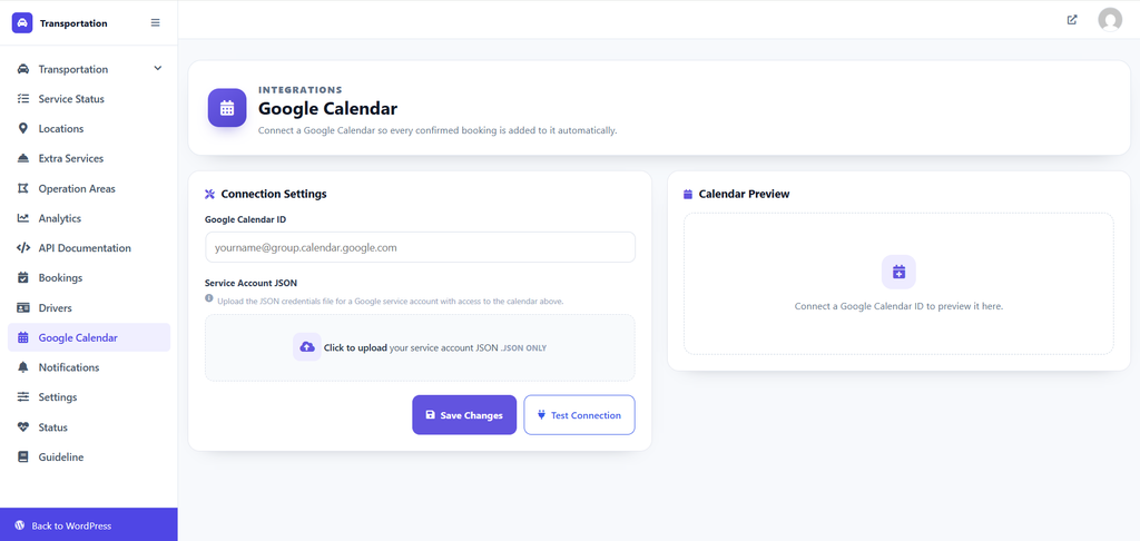 eCab Google Calendar