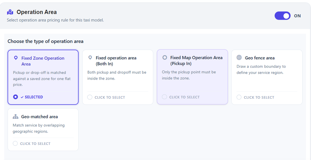 eCab Taxi Setup Checklist: 12 Steps Before You Go Live 2 set up operation area