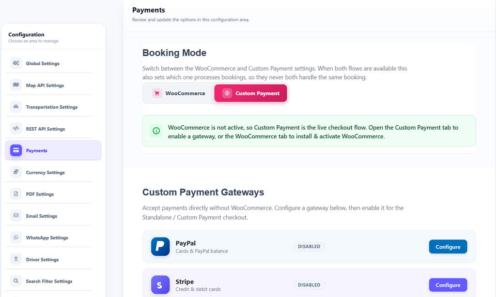 eCab Taxi Setup Checklist: 12 Steps Before You Go Live 5 payment system