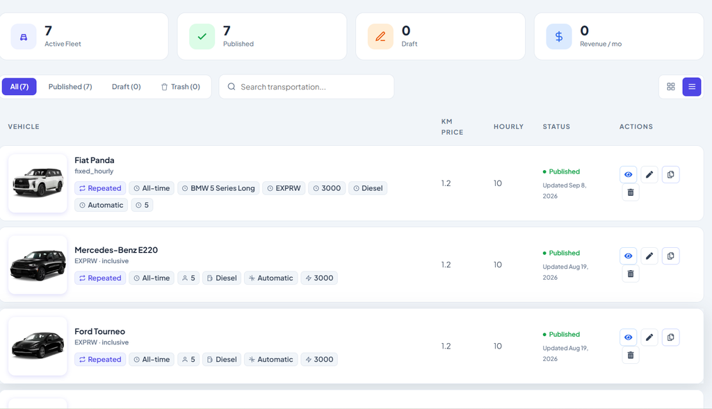 Booking Module for Taxis: Features Your Site Needs in 2026 3 Taxi vehicle fleet