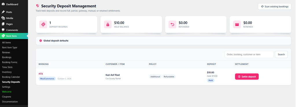 WordPress Rental Plugin Security Checklist: Protect Rentals 5 security deposit